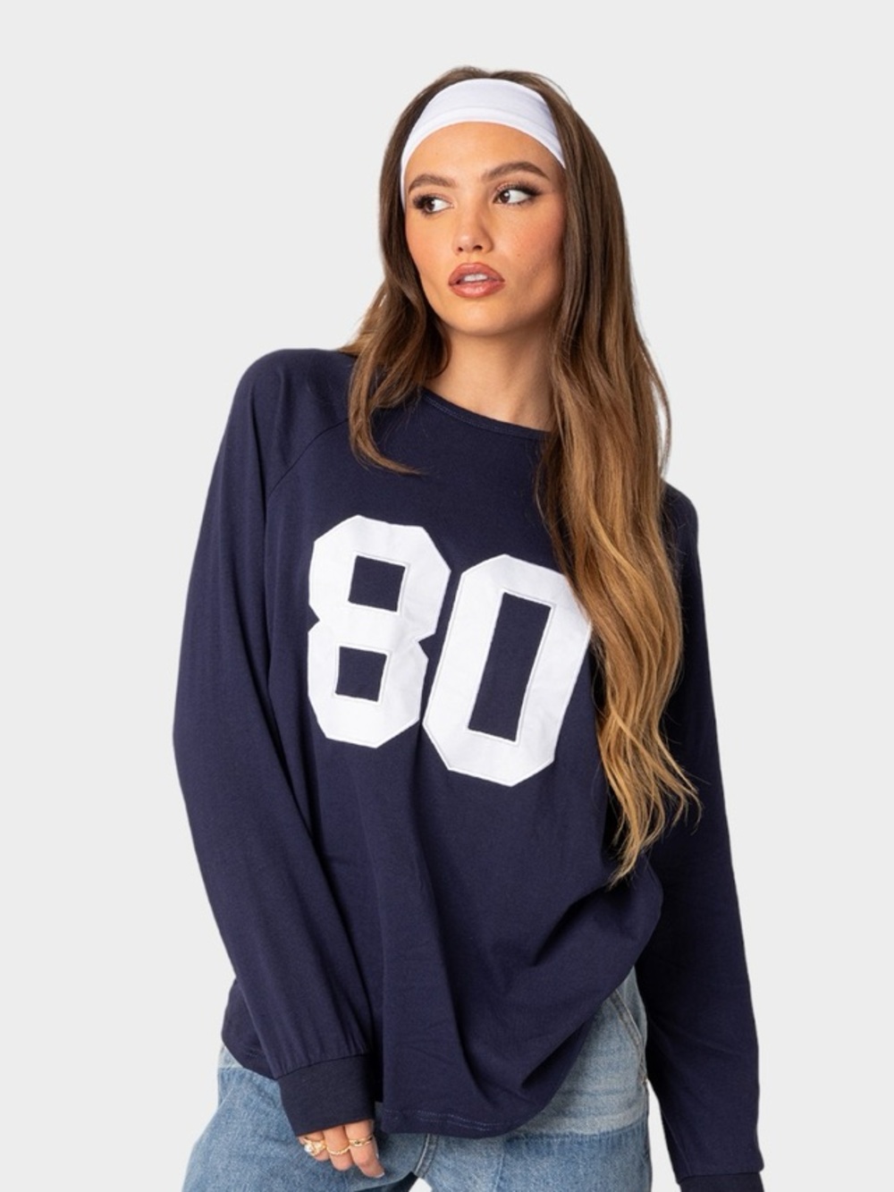 Edikted 80 Navy Oversized Tee